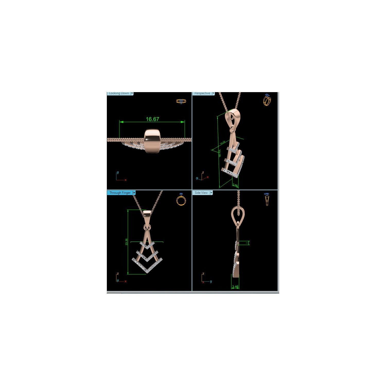 Women Pendant STL OBJ FBX Renders Details 3D print model_6