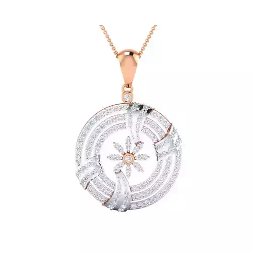 Women Flower Pendant STL OBJ FBX Renders Details