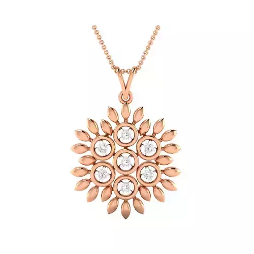 Women Flower Pendant STL OBJ FBX Renders Details