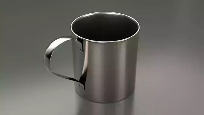 Stainless Steel Jug Low-poly 3D model