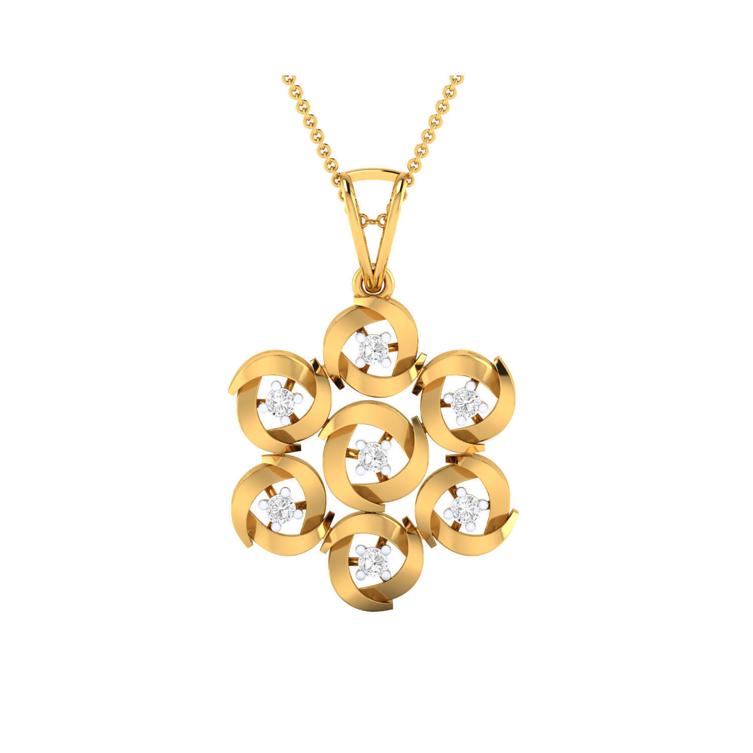 Women Flower Pendant STL OBJ FBX Renders Details 3D print model_17