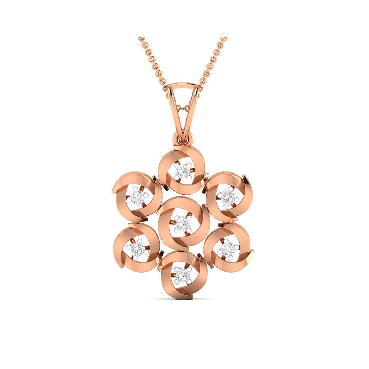 Women Flower Pendant STL OBJ FBX Renders Details 3D print model_14