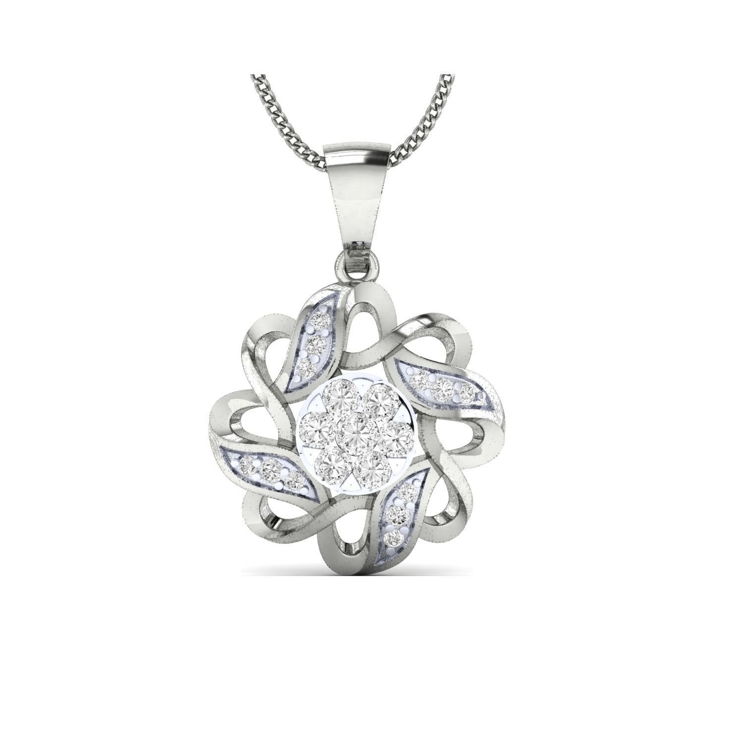 Women Flower Pendant STL OBJ FBX Renders Details 3D print model_15