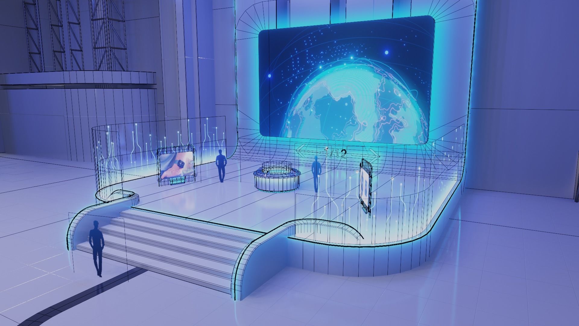 Sci Fi Exhibition Hall Interior with real world scale 2 3D model_8