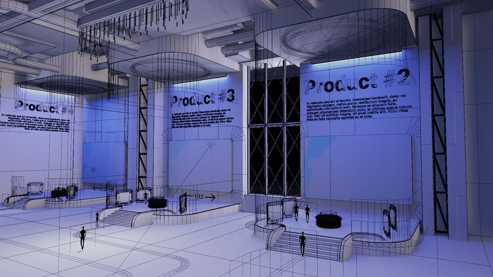 Sci Fi Exhibition Hall Interior with real world scale 2 3D model_14