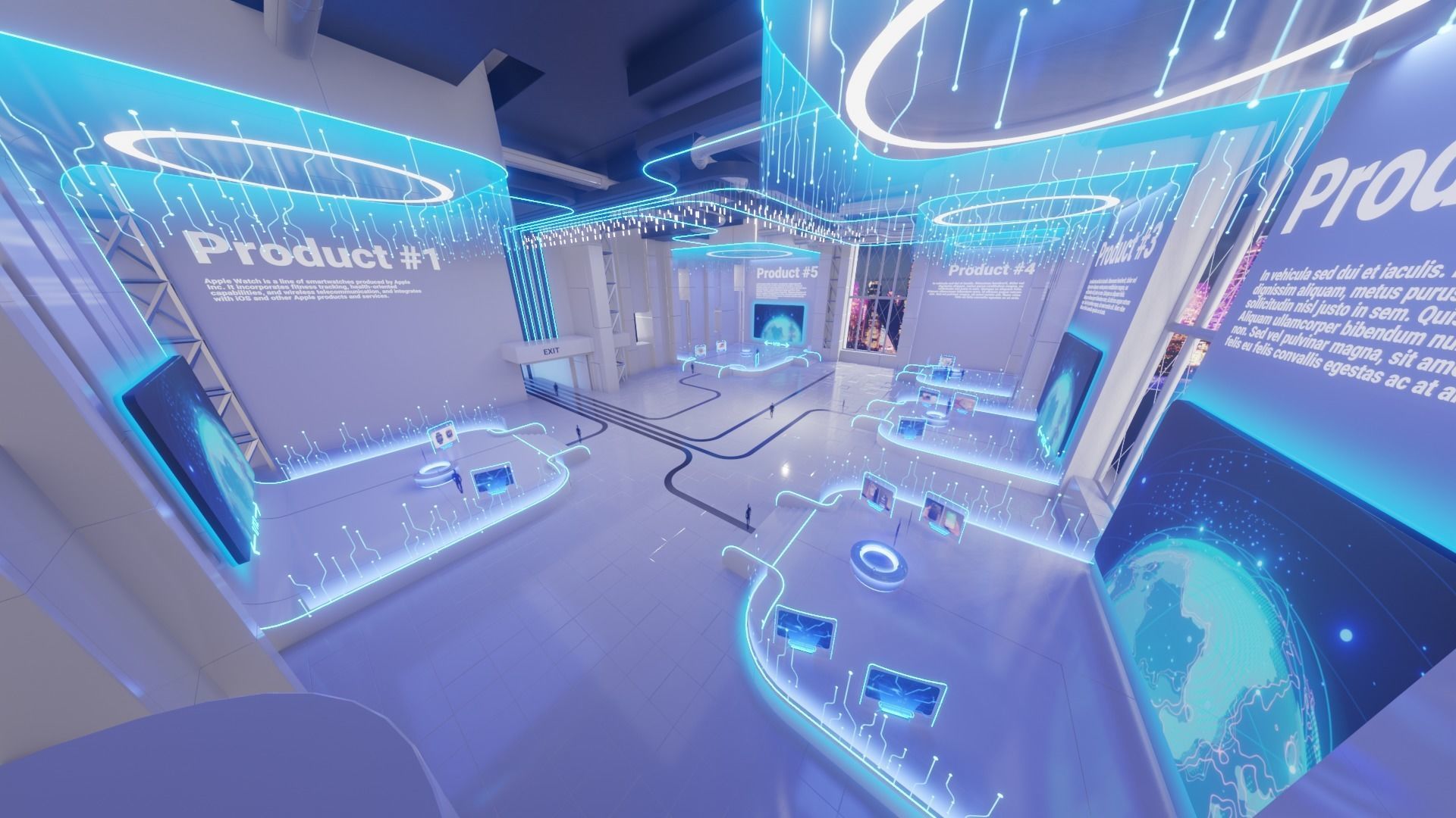 Sci Fi Exhibition Hall Interior with real world scale 2 3D model_2