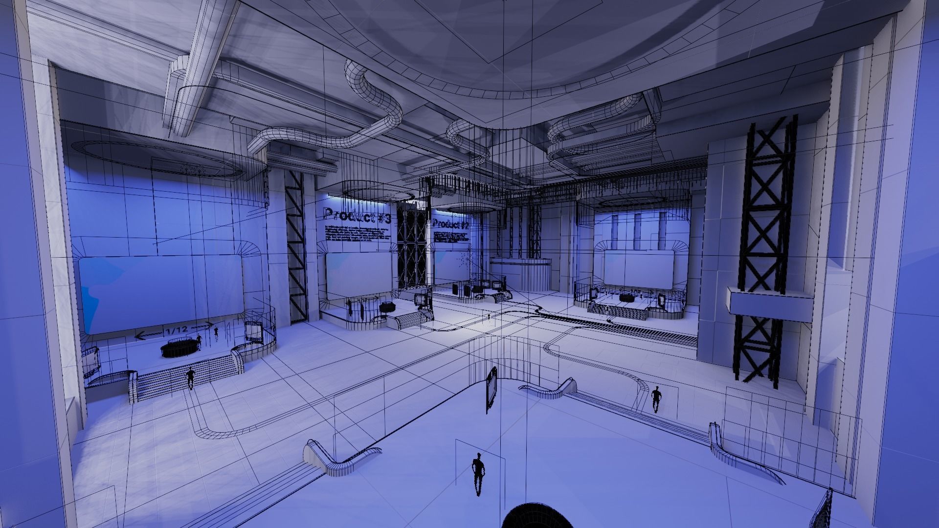 Sci Fi Exhibition Hall Interior with real world scale 2 3D model_12