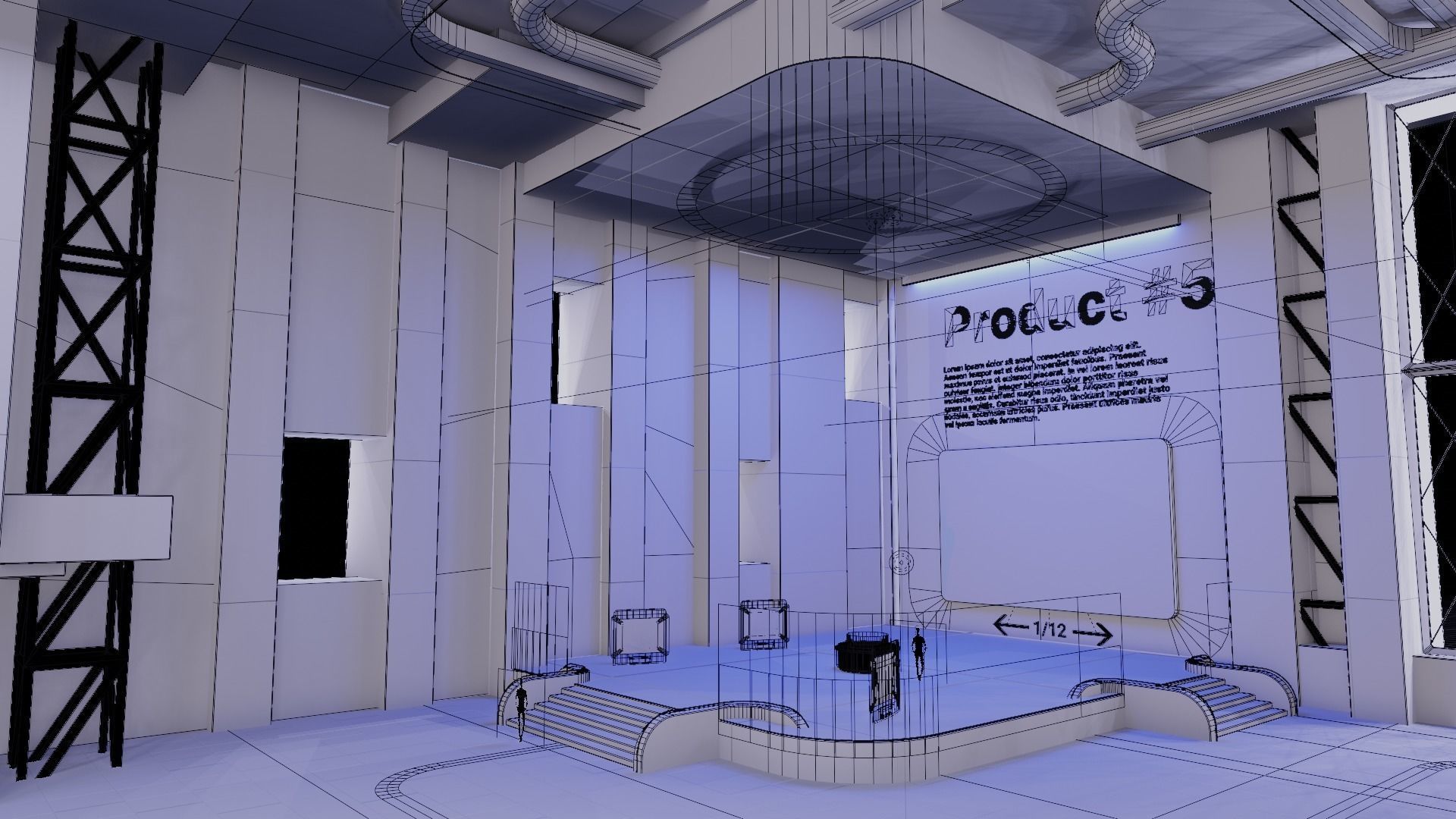 Sci Fi Exhibition Hall Interior with real world scale 2 3D model_15
