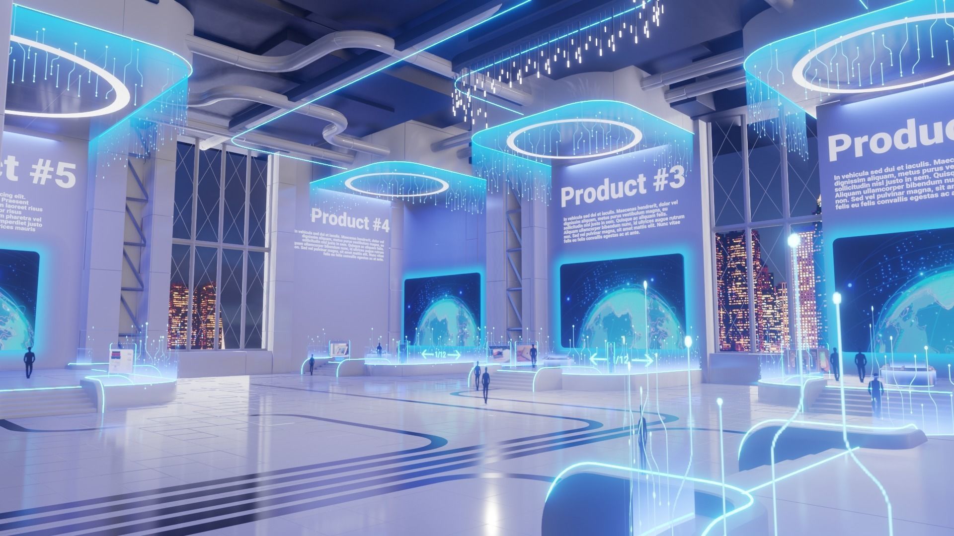 Sci Fi Exhibition Hall Interior with real world scale 2 3D model_3