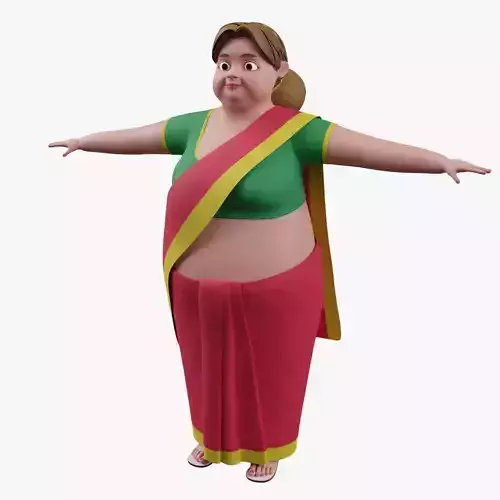 Fat Indian Women Cartoon Rigged