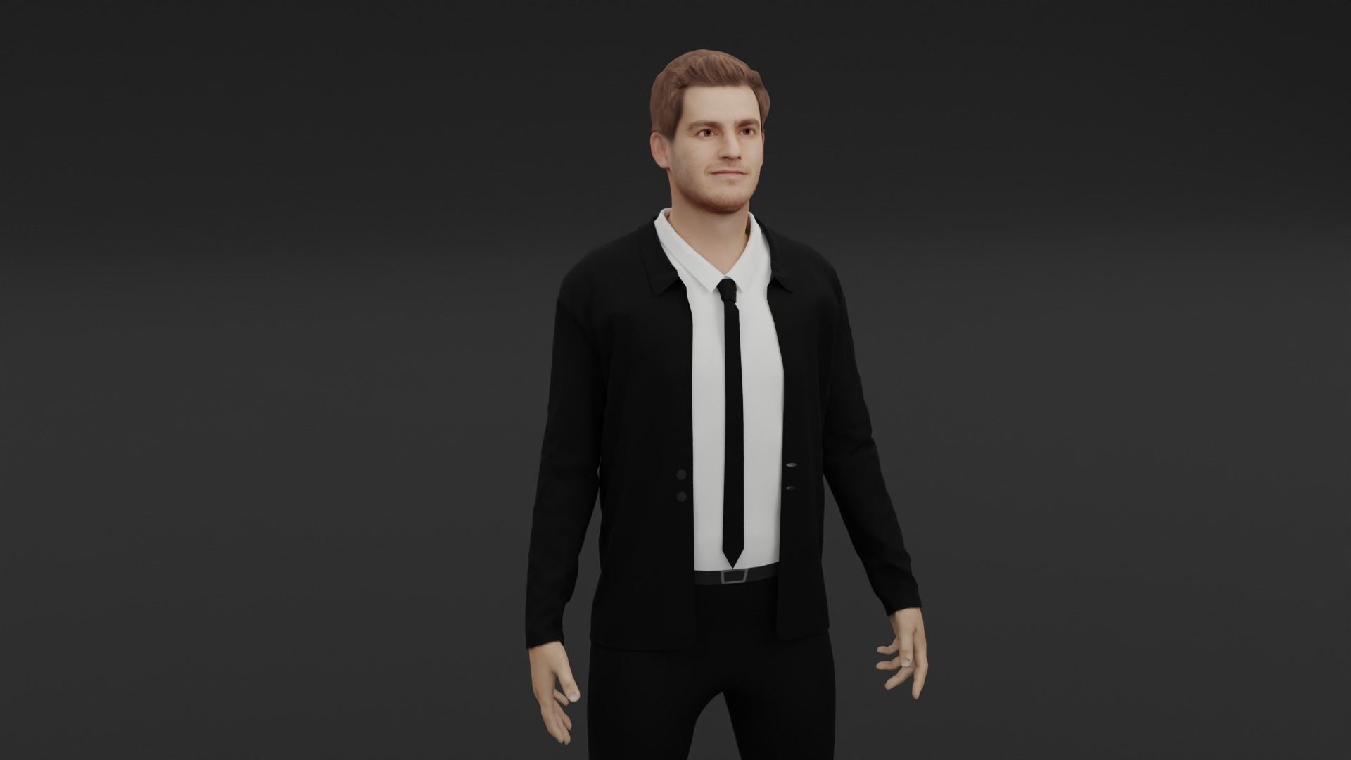 Andrew Garfield Low-poly 3D model_4