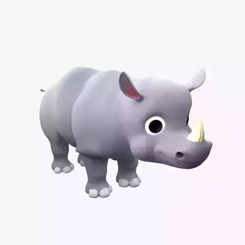 Rhino Cartoon Rigged