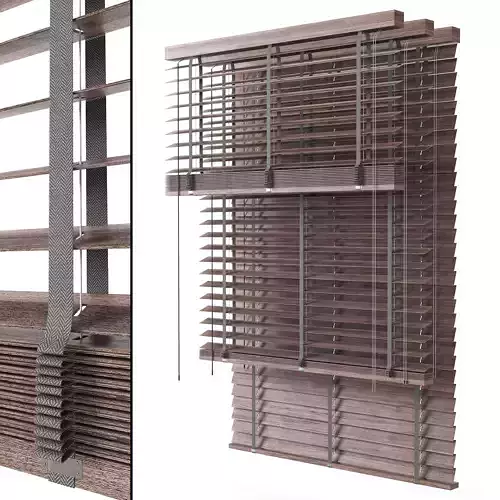 Wooden blinds Set 06 3D model