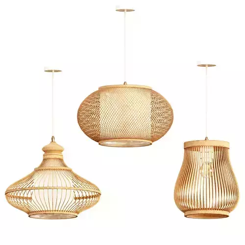 Bamboo LED Pendant 02 3D model
