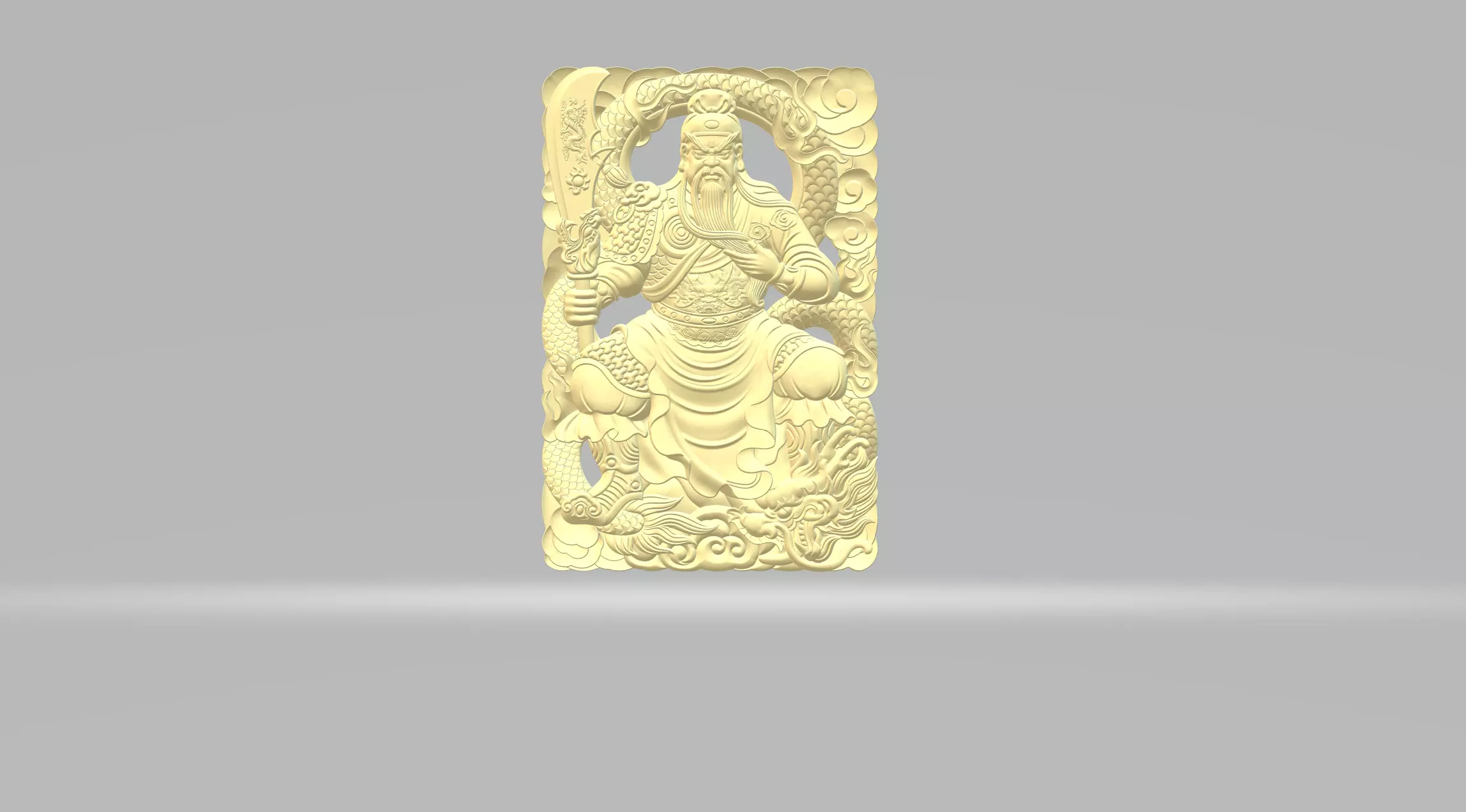 Guan Yu Pendant 3D print model_0