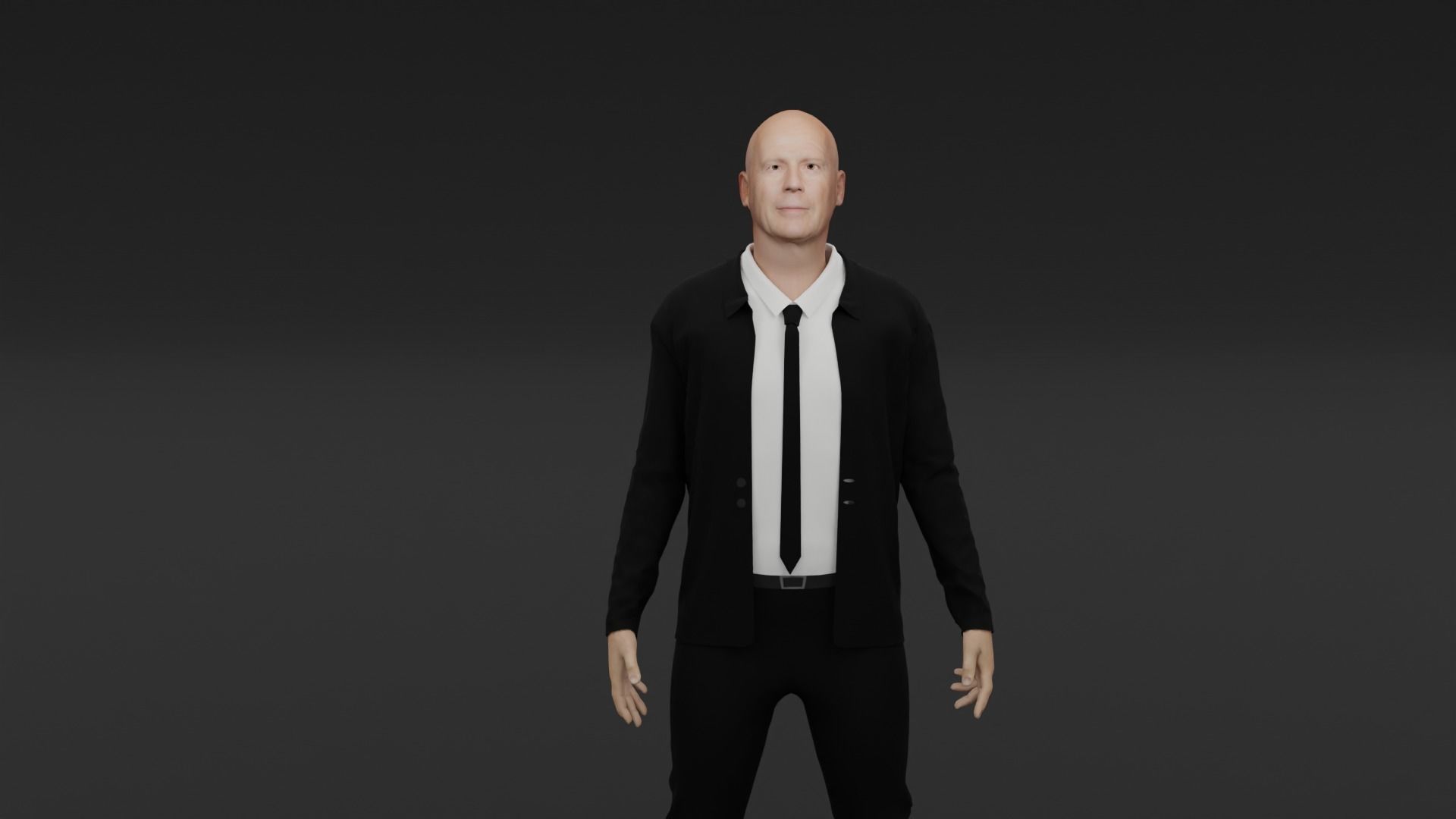 Bruce Willis Low-poly 3D model_5