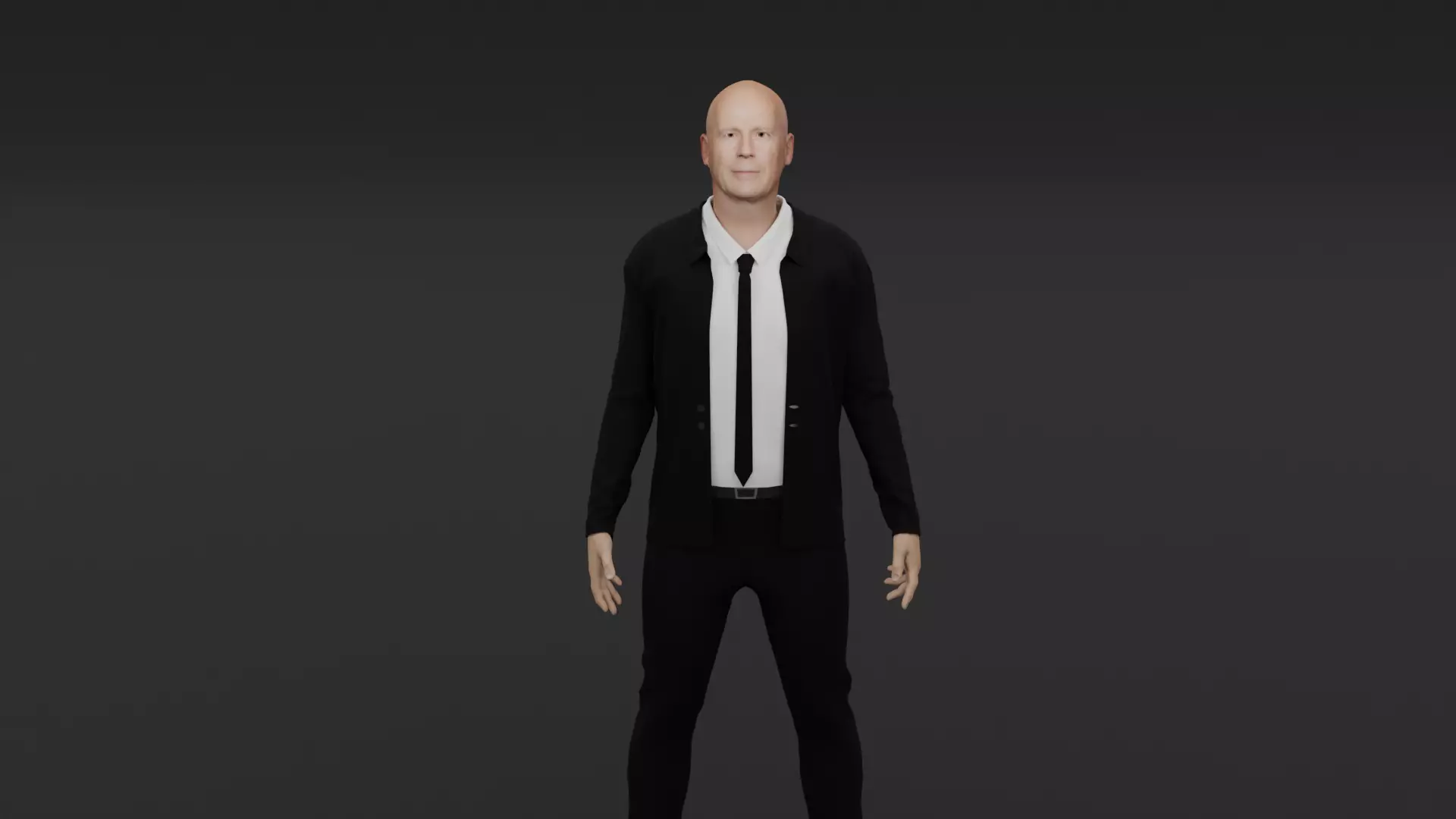 Bruce Willis Low-poly 3D model_0
