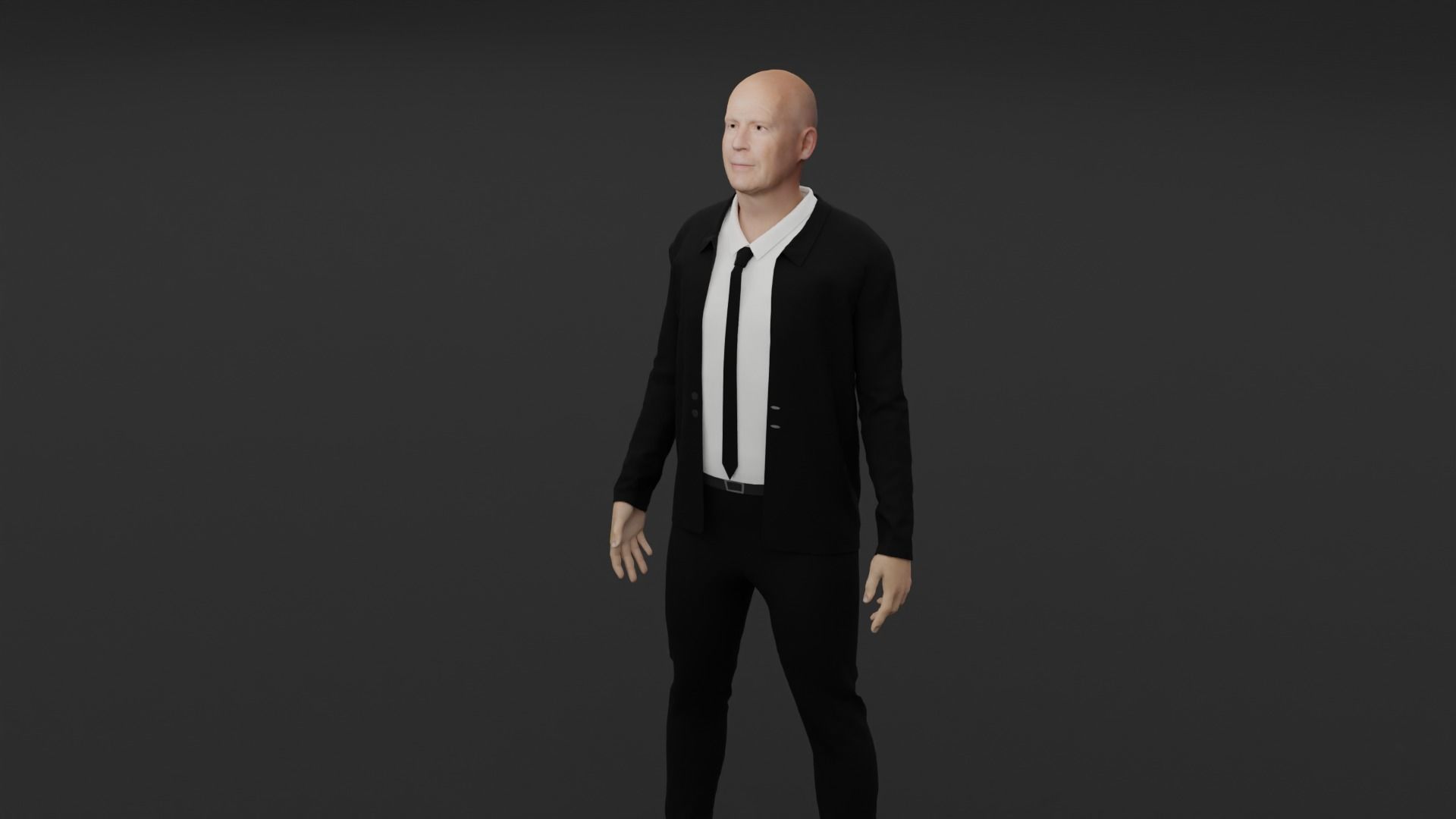 Bruce Willis Low-poly 3D model_3