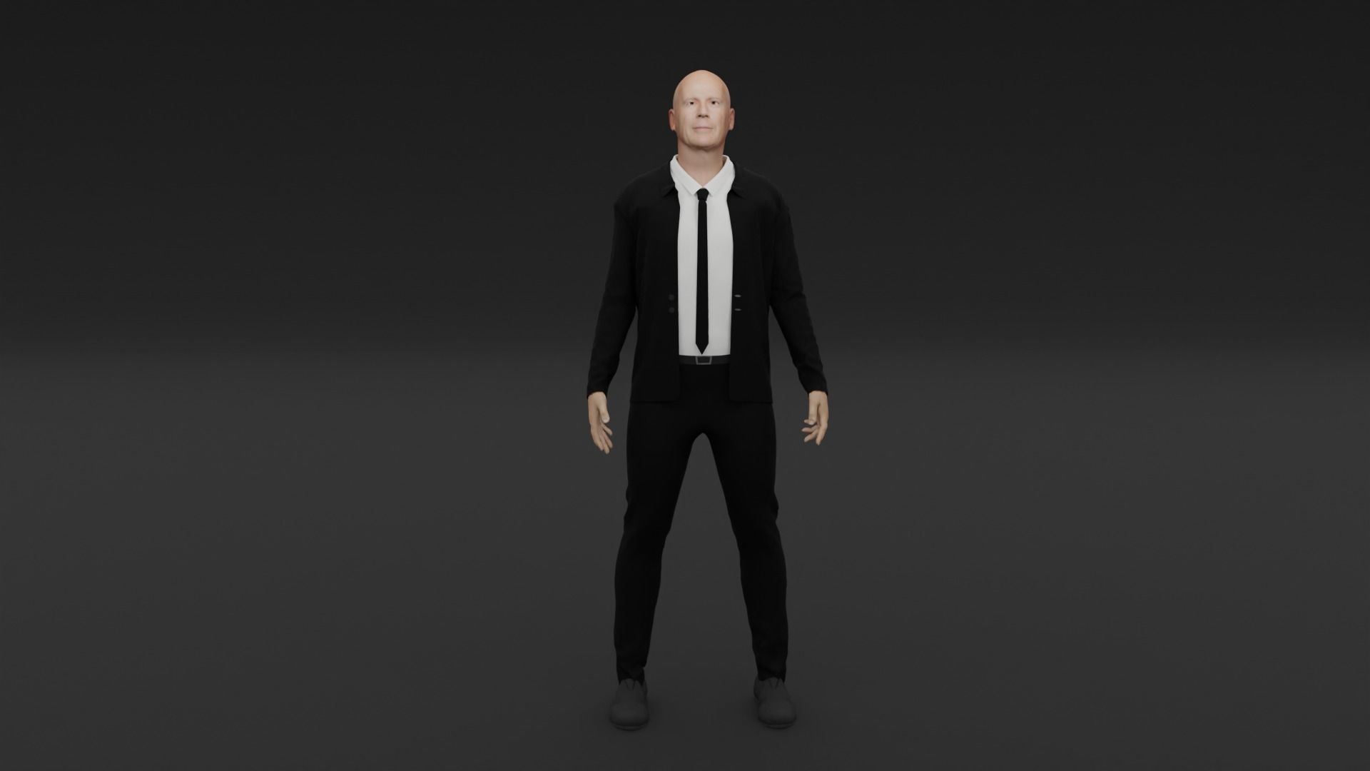 Bruce Willis Low-poly 3D model_1