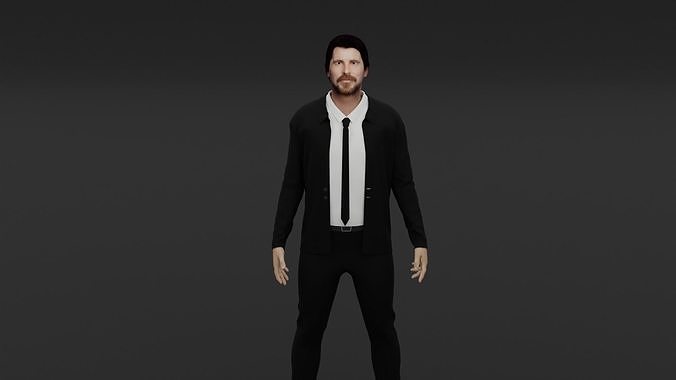 Christian Bale Low-poly 3D model