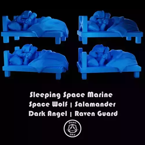 SLEEPING SPACE MARINES DARK ANGEL SPACE WOLF SALAMANDER RAVEN 3D print model