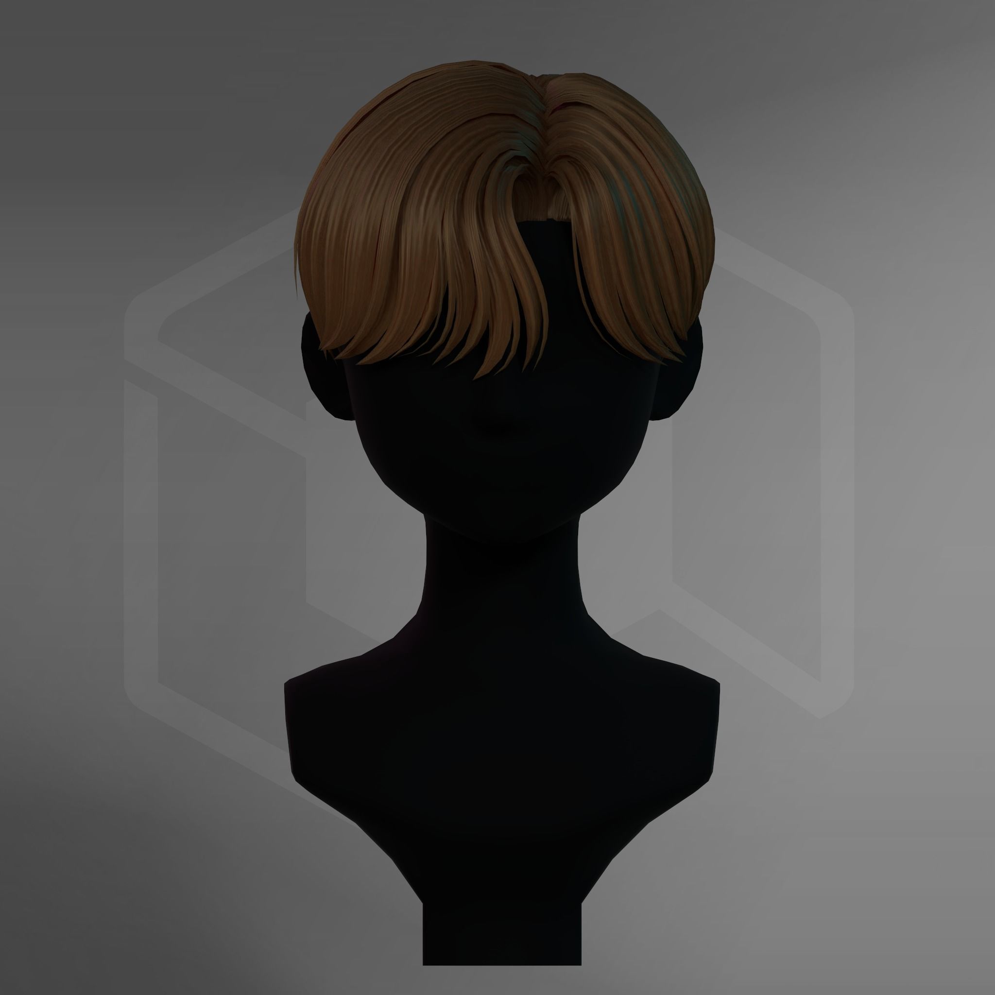 Game Hair - Stylized Male Hairstyle V3 Low-poly 3D model_6