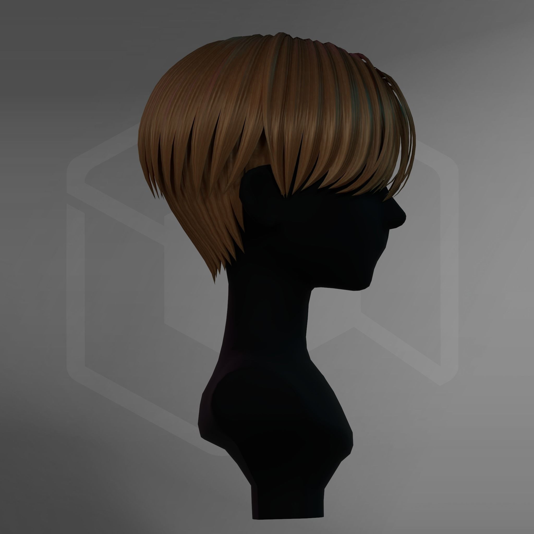 Game Hair - Stylized Male Hairstyle V3 Low-poly 3D model_9