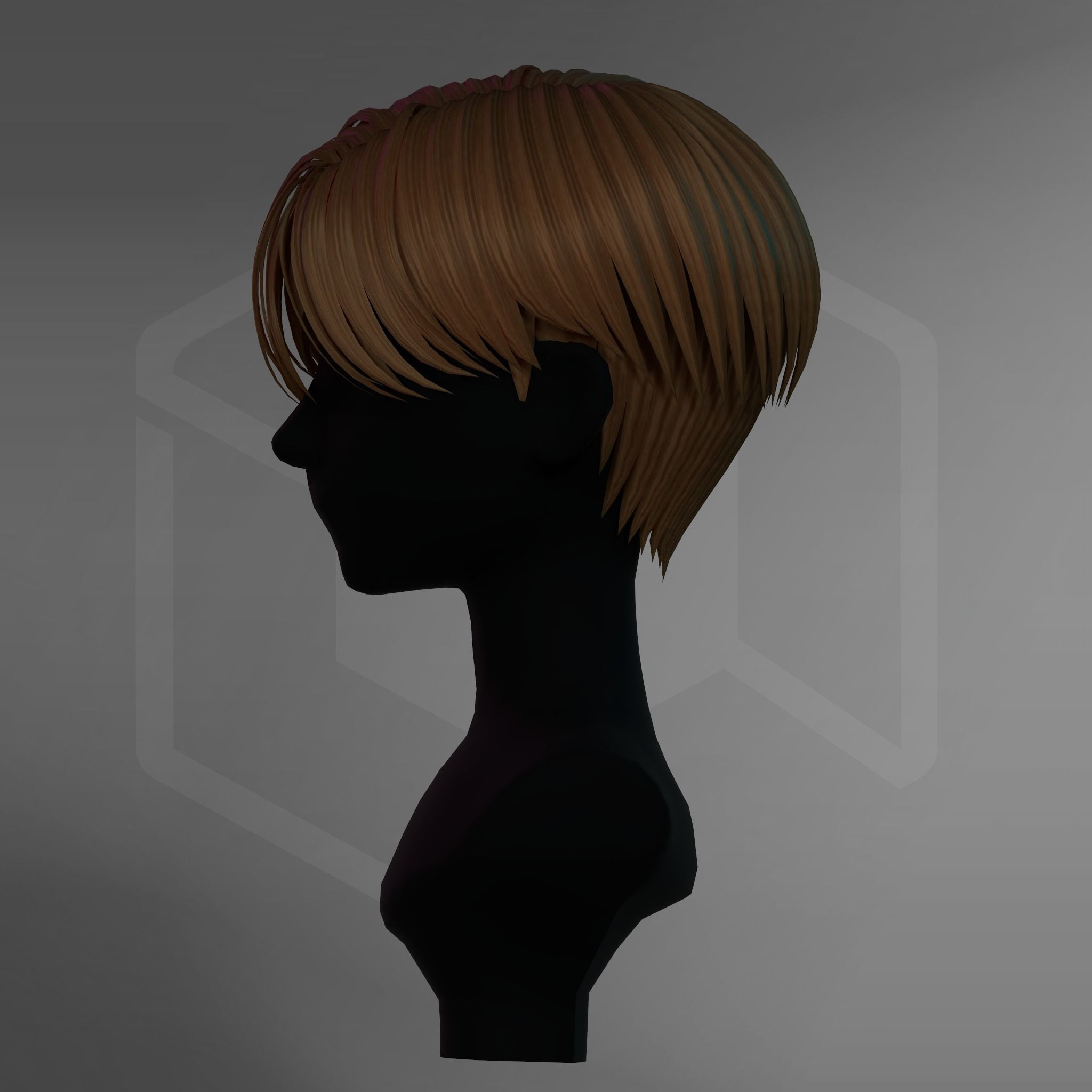 Game Hair - Stylized Male Hairstyle V3 Low-poly 3D model_8