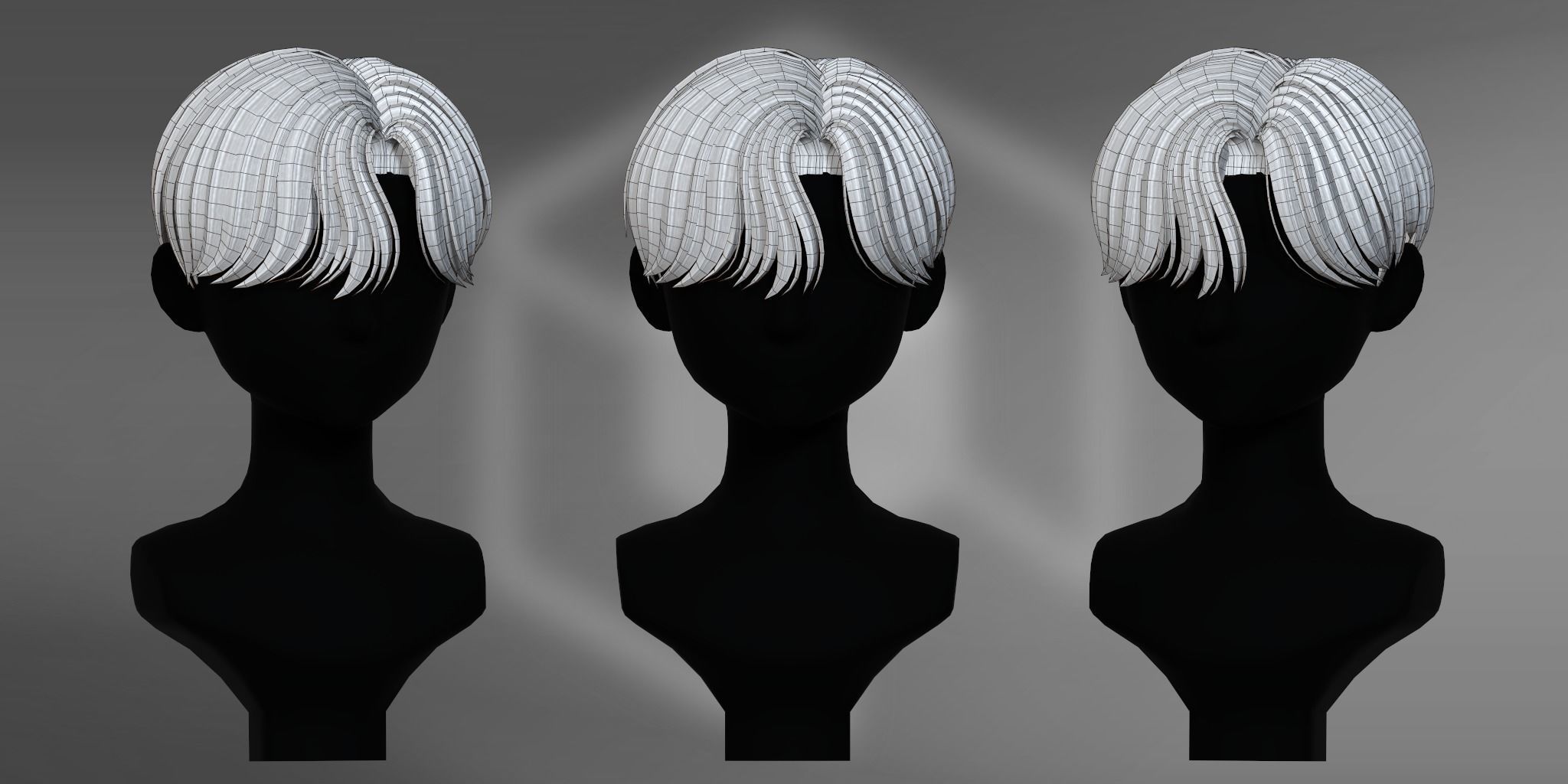 Game Hair - Stylized Male Hairstyle V3 Low-poly 3D model_4