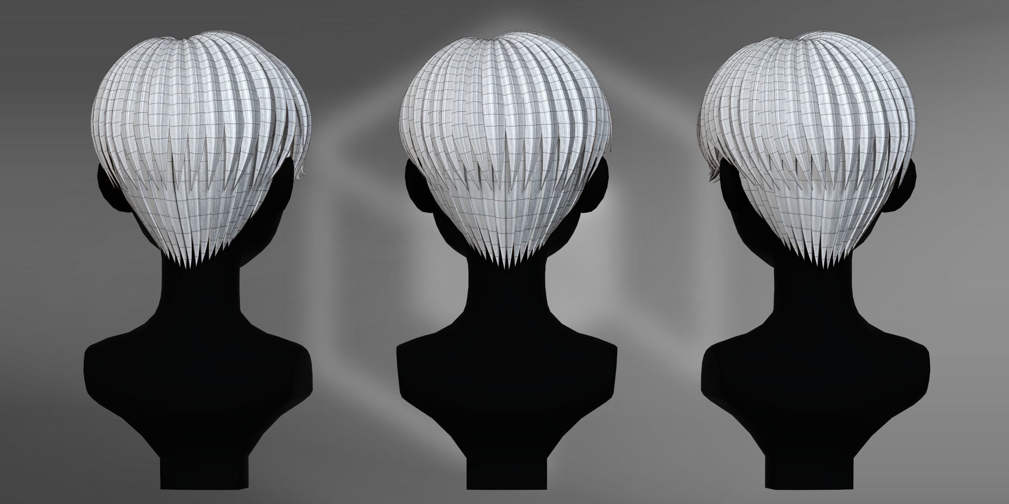 Game Hair - Stylized Male Hairstyle V3 Low-poly 3D model_5