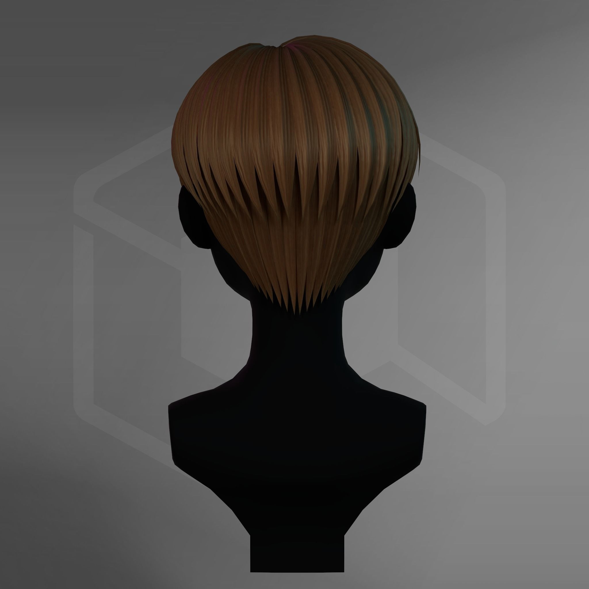 Game Hair - Stylized Male Hairstyle V3 Low-poly 3D model_7
