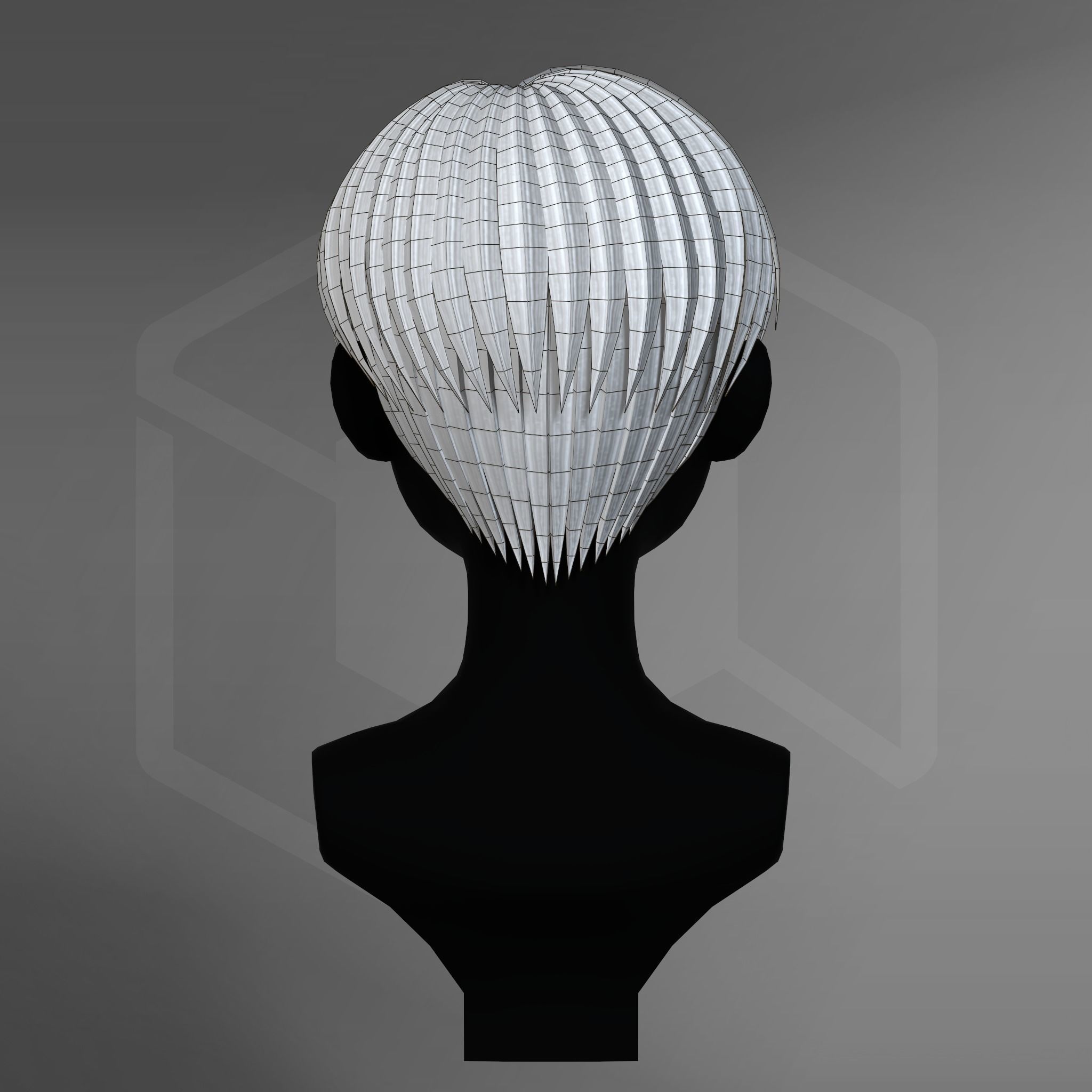 Game Hair - Stylized Male Hairstyle V3 Low-poly 3D model_11