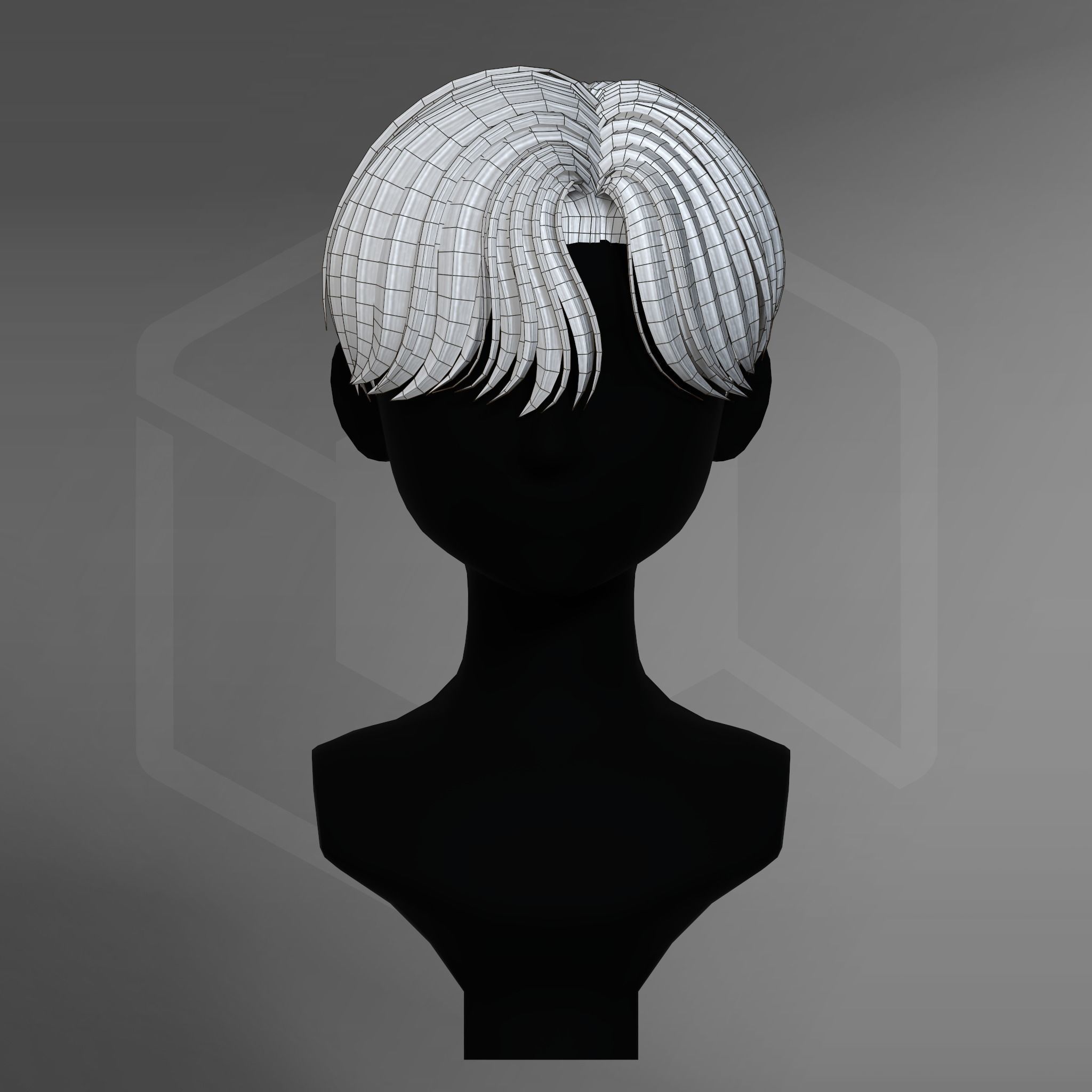 Game Hair - Stylized Male Hairstyle V3 Low-poly 3D model_10
