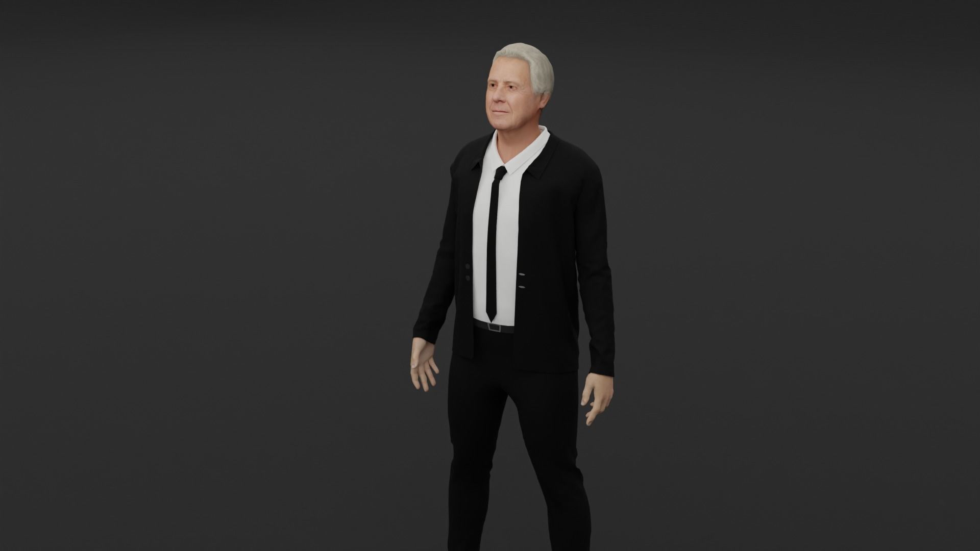 Dustin Hoffman Low-poly 3D model_3