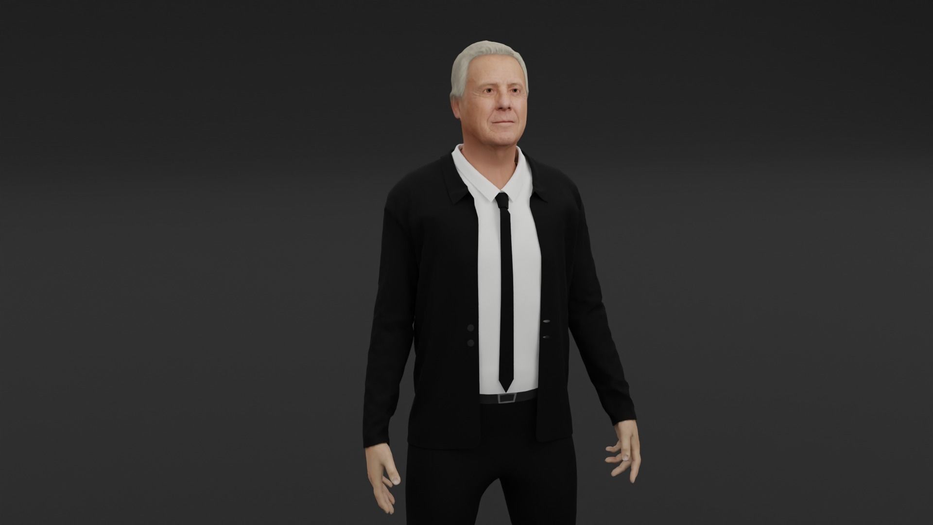 Dustin Hoffman Low-poly 3D model_4