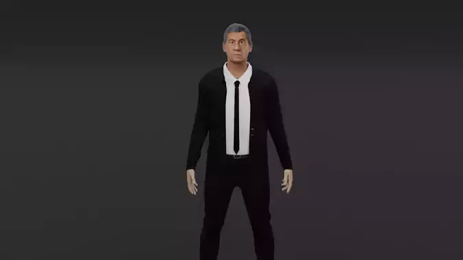 Ian McKellen Low-poly 3D model