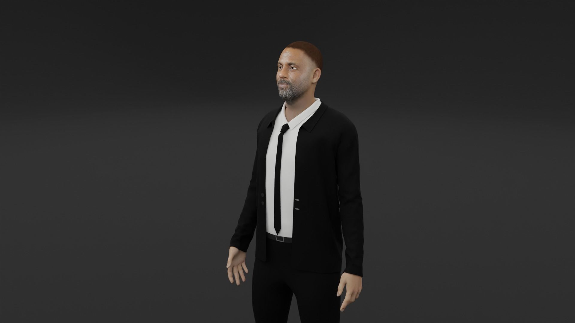 Idris Elba Low-poly 3D model_6