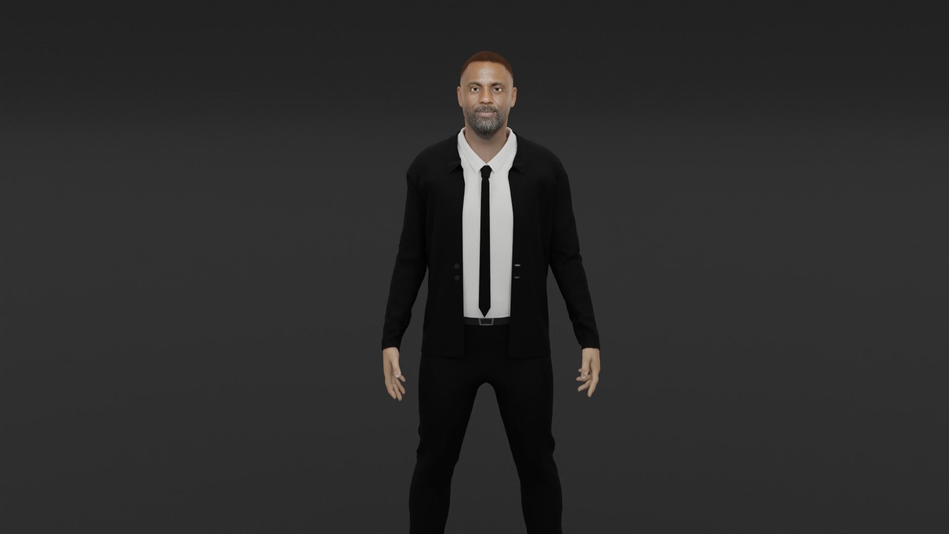 Idris Elba Low-poly 3D model_1
