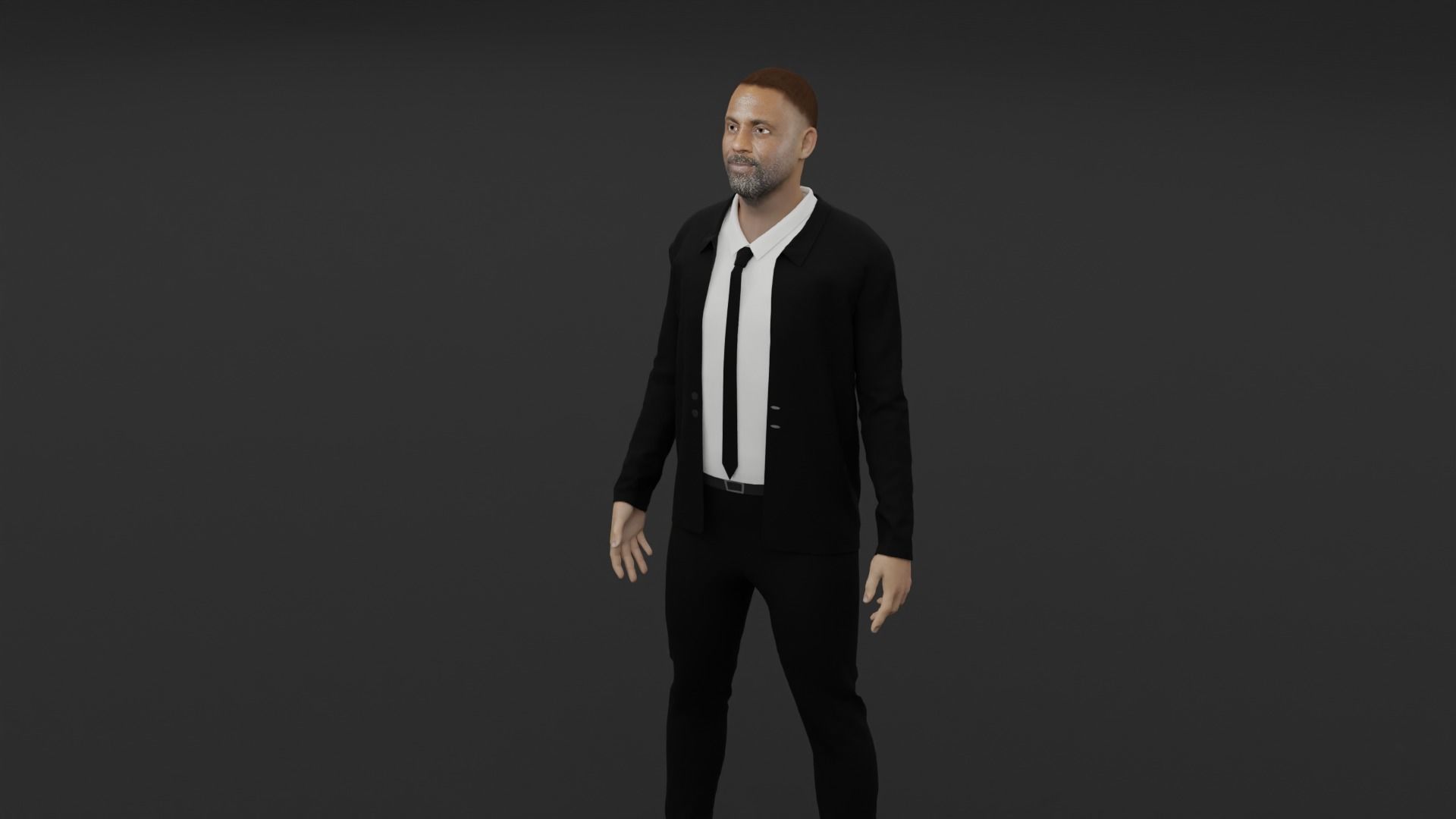 Idris Elba Low-poly 3D model_4