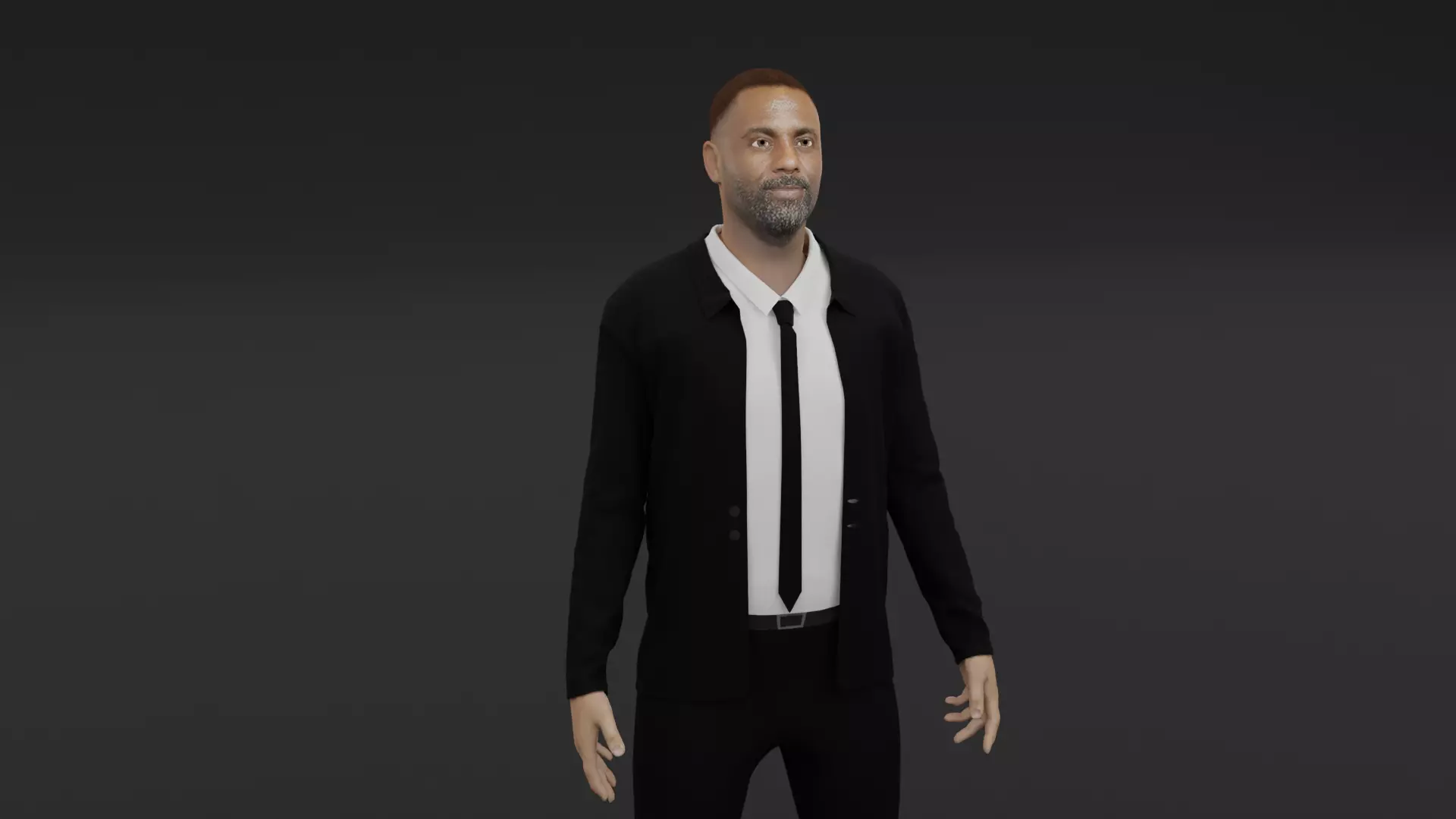 Idris Elba Low-poly 3D model_0