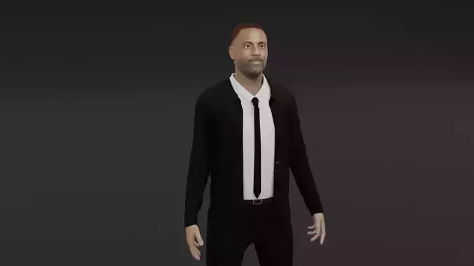 Idris Elba Low-poly 3D model