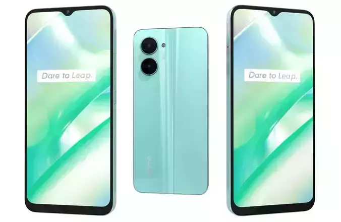 Realme C33 2023 Blue Low-poly 3D model