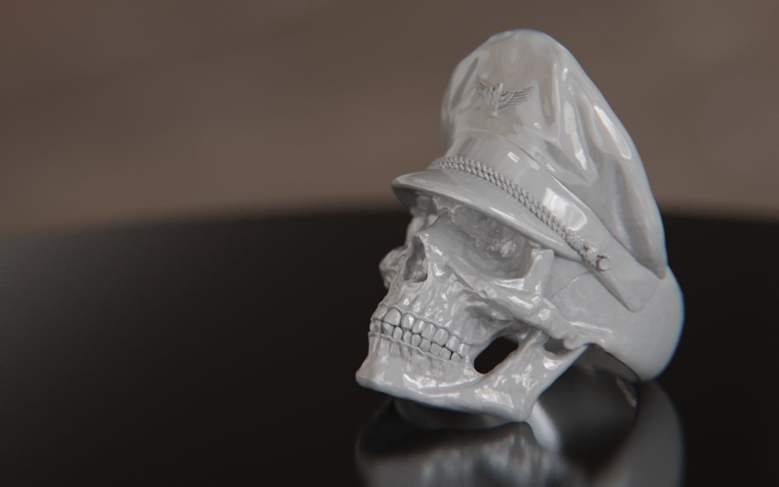 Colonel Skull Ring 3D print model_18