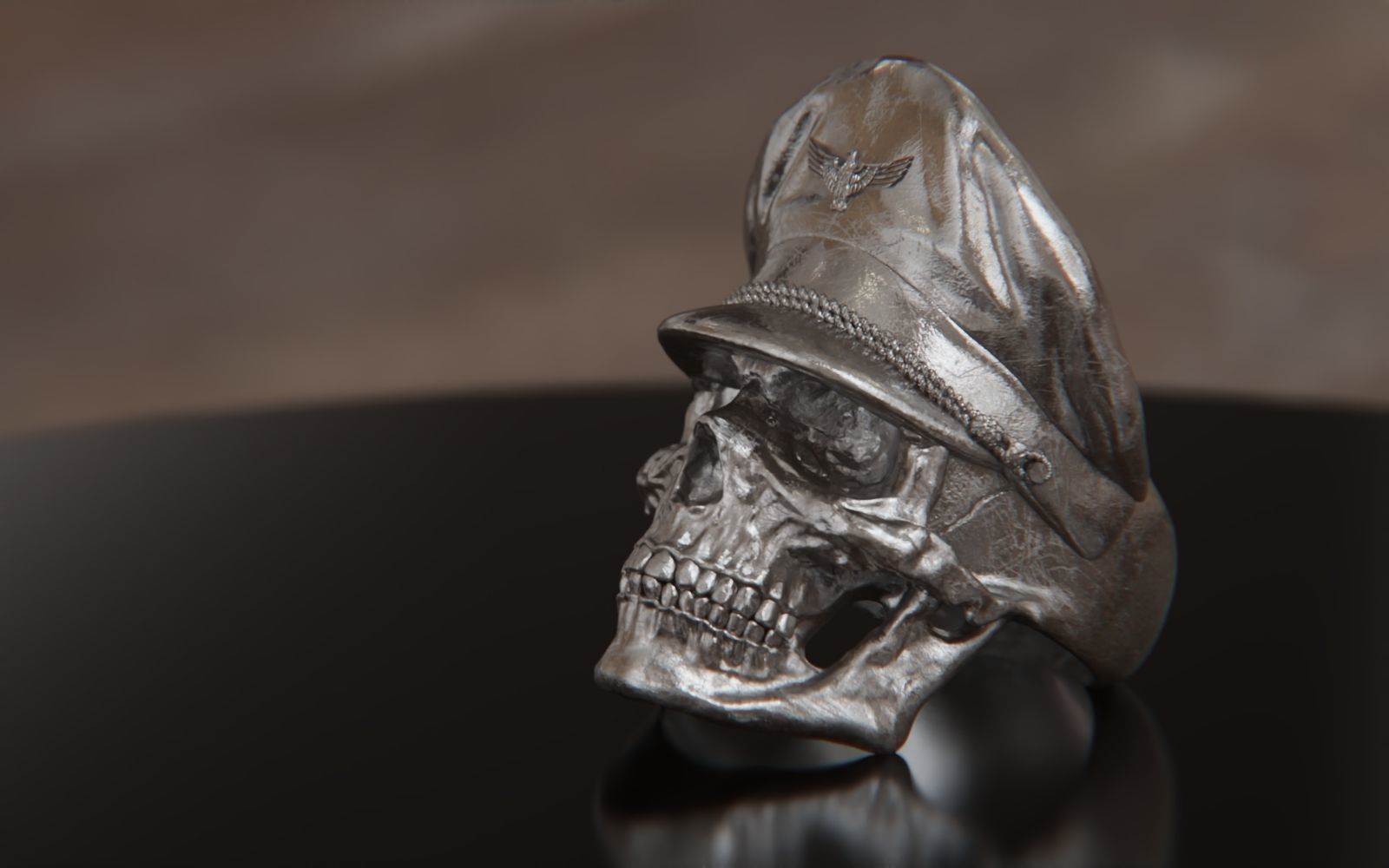 Colonel Skull Ring 3D print model_13