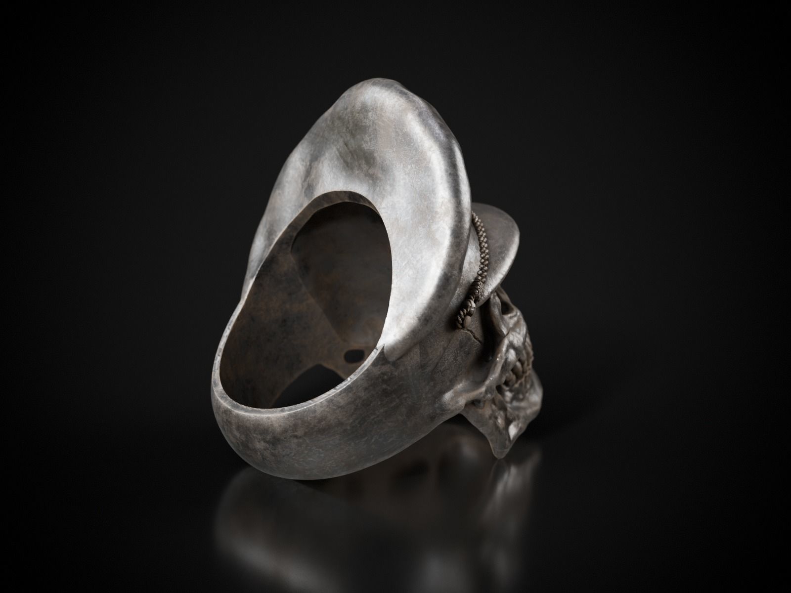Colonel Skull Ring 3D print model_7
