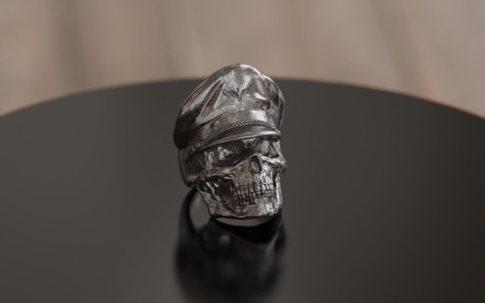 Colonel Skull Ring 3D print model_16