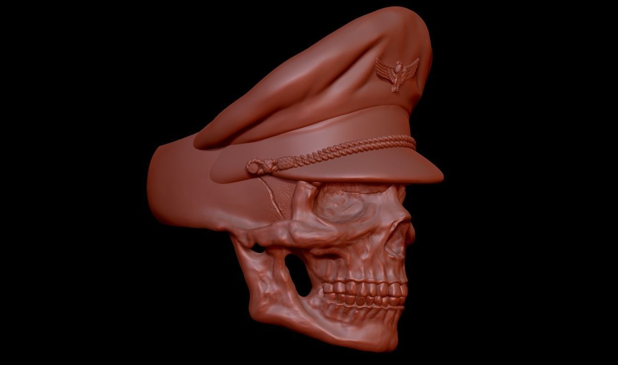 Colonel Skull Ring 3D print model_24
