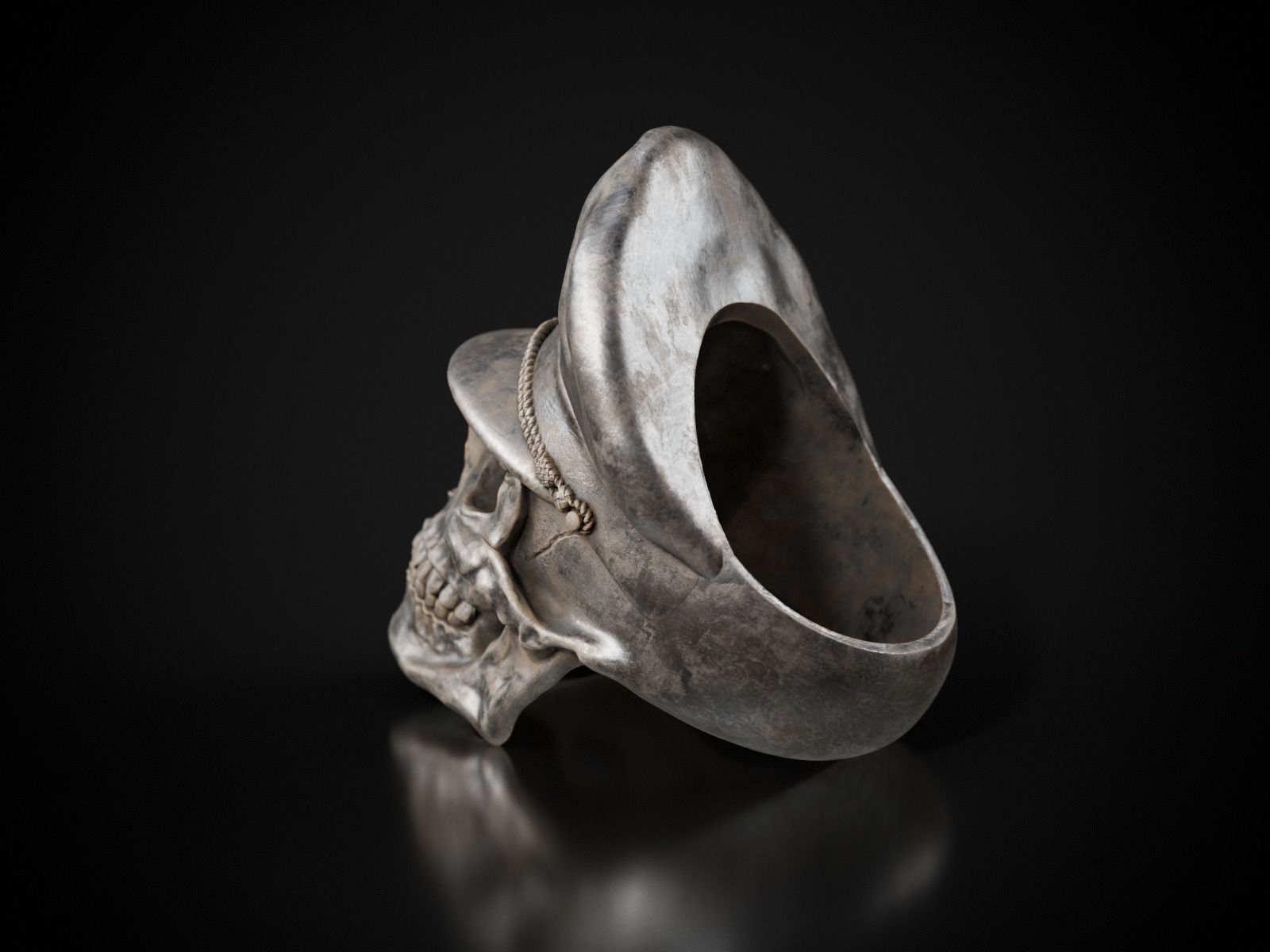 Colonel Skull Ring 3D print model_9