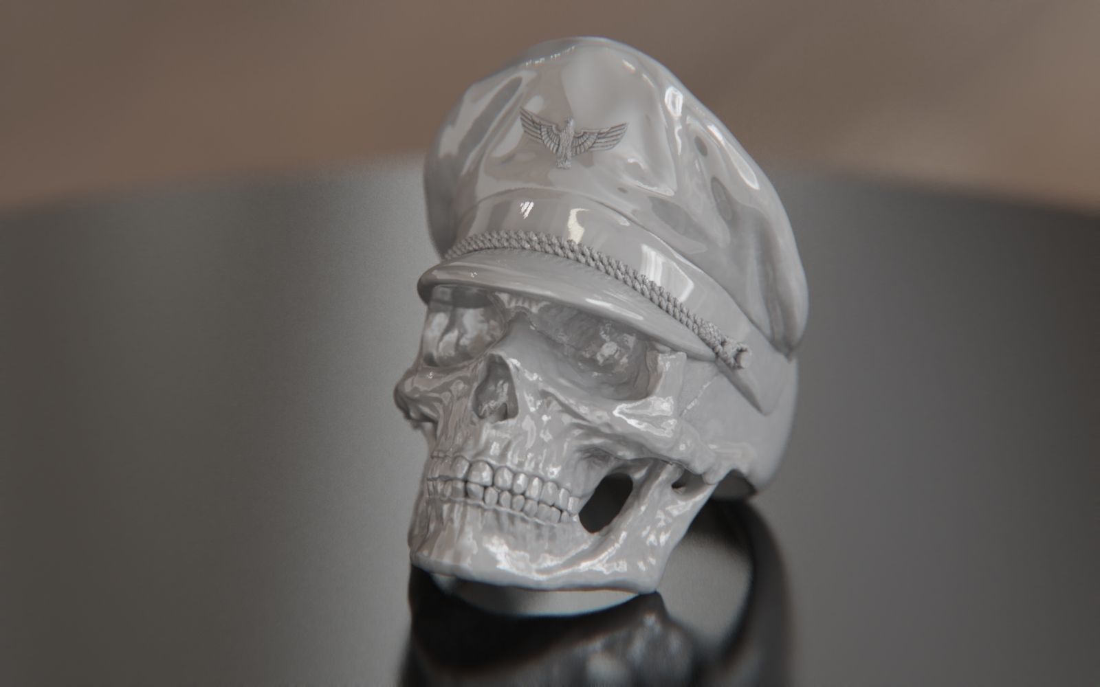 Colonel Skull Ring 3D print model_20