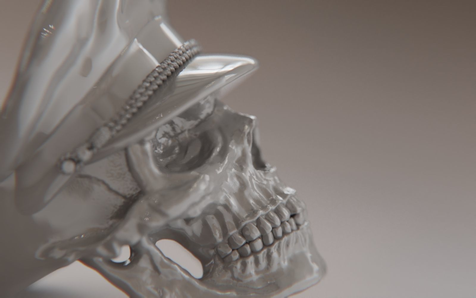 Colonel Skull Ring 3D print model_22